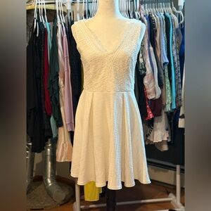 Annabella Ivory Textured Mini Dress